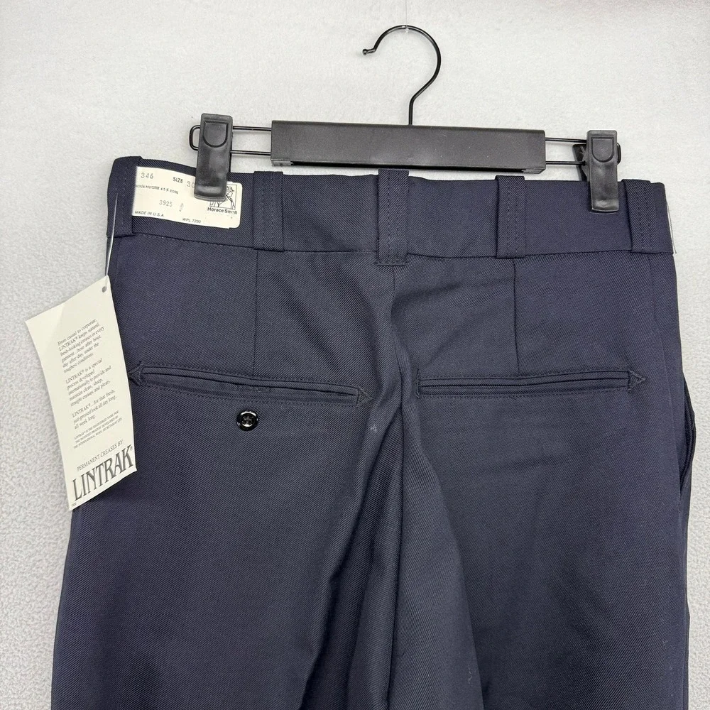 Vintage Horace Pants Men's 30 Blue Dress Slacks Trousers Unhemmed Wool USA NEW